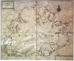 A Large Chart Of The Island Antegua