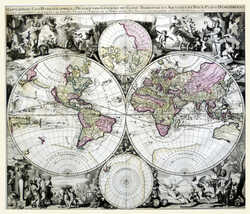 Mappe-Monde Geo-Hydrographique Ou Description Generale Du Globe
