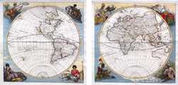 Untitled [Double Hemisphere Map Of The World] : E.W.Happel