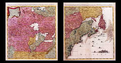 Nouvelle Carte Particuliere De L'Amerique (North section 2 shts)