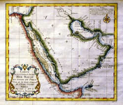 Carte De La Coste D'Arabie Mer Rouge Et Golfe De Perse ...