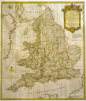 England And Wales Drawn From All The Surveys ... Travelling Map : J.Bayley