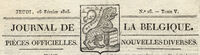 Journal De La Belgique Jeudi 16 Fevrier 1815 : Anonymous / Journal De La Belgique