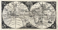 Untitled [Double Hemisphere World Map Set In A Titlepage] : T.De Bry / M.Becker