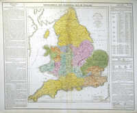 Geographical And Statistical Map Of England