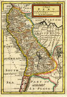 A Map Of Peru And The West Part Of The Country Of The Amazones