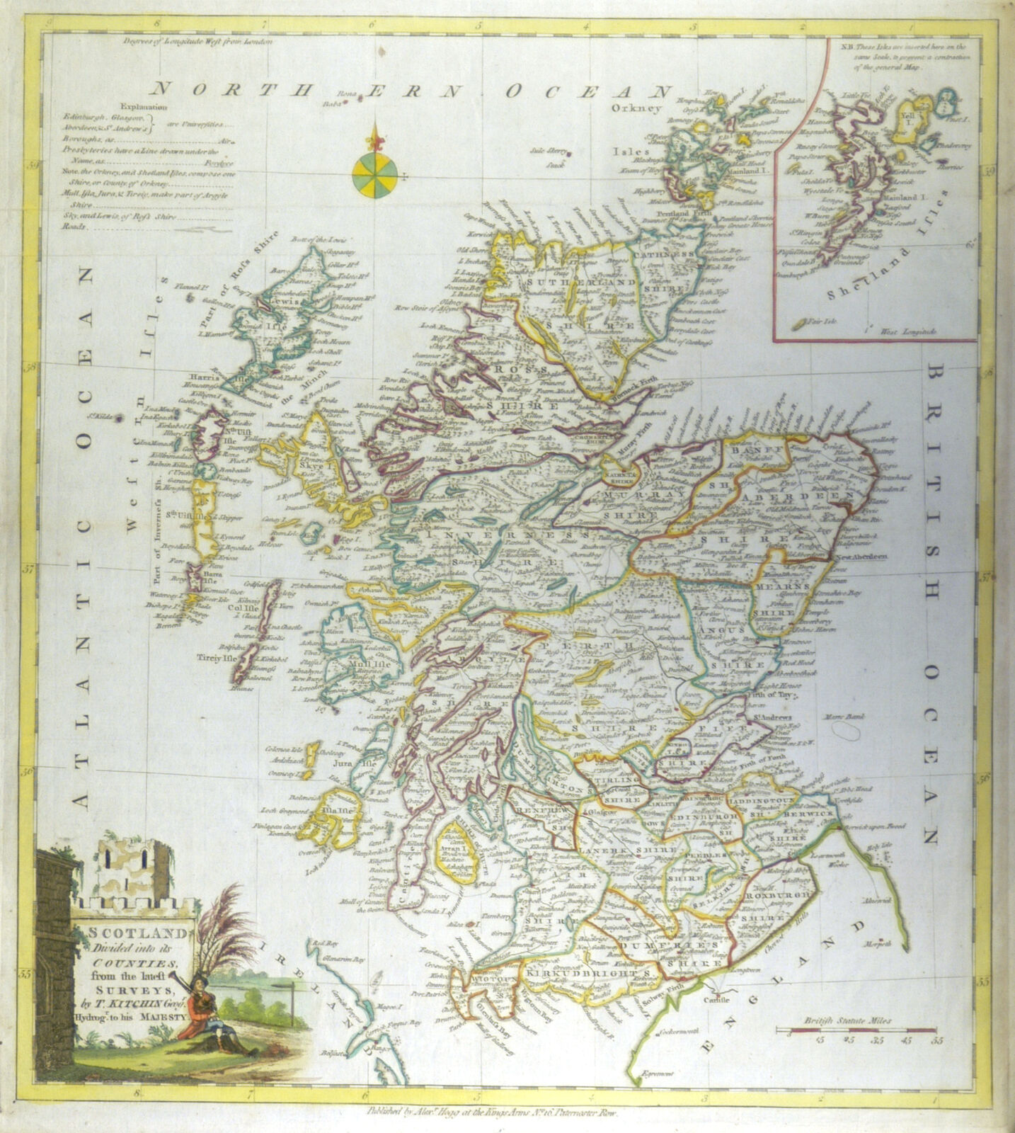 Jonathan Potter Map Scotland Divided Into Its Counties, From The