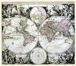 Mappe-Monde Geo-Hydrographique Ou Description Generale Du Globe
