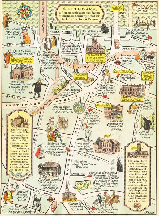 Jonathan Potter: Map : A Map of the Ancient Borough of Southwark