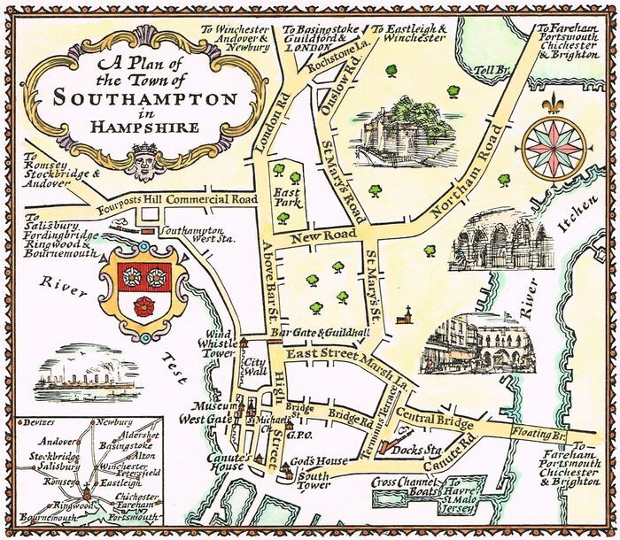 Jonathan Potter Map A Plan Of The Town of Southampton in Hampshire