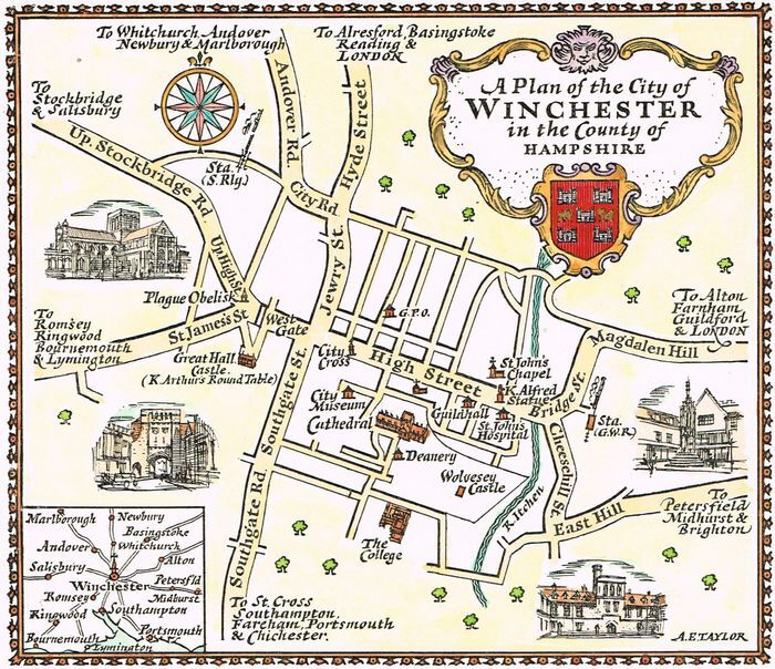 Jonathan Potter Map A Plan Of The City of Winchester in the County